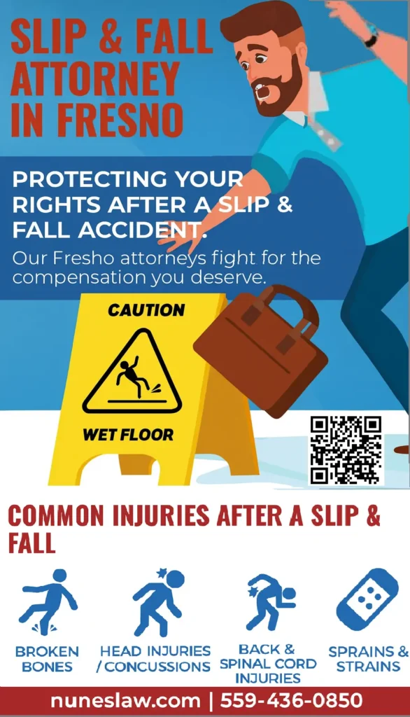 This infographic shows that the common injuries for the sslip and fall injury